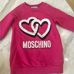 Moschino Kids Pink Heart Sweatshirt